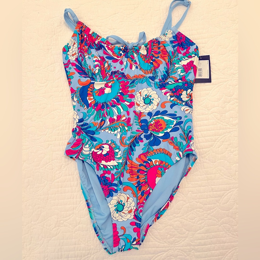 NWT Kate Spade “Spring Water” one piece swimsuit.